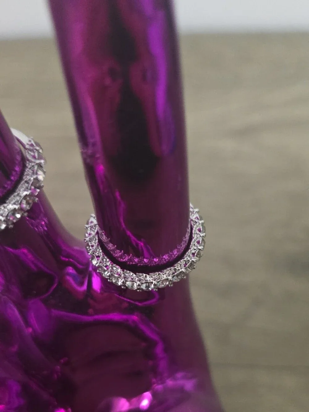Silver-Tone Sparkle Cubic Zirconia Ring Wedding Set